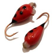 Мормышка CONDOR вольфрамовая,капля с ушком,d 4,0 мм, вес 1,1 гр, обмазка с камнем красная с точками