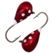 Мормышка CONDOR вольфрамовая, капля с ушком, d 3,0 мм, вес 0,5 гр, обмазка вишня с точками