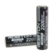 Аккумулятор Robiton Li-Ion 18650 2200 mAh с защитой РК1, 1-084