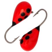 Мормышка CONDOR вольфрамовая, капля с ушком, d 5,0 мм, вес 1,8 гр, обмазка красная с точками