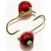 Мормышка CONDOR вольфрамовая, Дробинка с ушком, d 3,0 мм, вес 0,3 гр, золото с красно-белым глазком