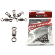 Вертлюг Namazu ROLLING RIBBED SWIVEL, латунь, цв. BN, р. 7, test-14 кг (уп.10 шт)/3000/1000/2000/