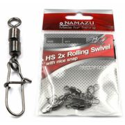 Вертлюг двойной с застежкой Namazu HS 2X ROLLING SWIVELS WITH NICE SNAP, цв. BN, р. 5, test-15 кг (у