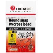 Карабин HIGASHI Round snap w/cross bead с поворотной бусиной #0 (6шт)