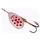 Блесна Mepps AGLIA PTS, 3, вращающаяся, SILVER/Red dots