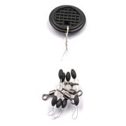 Стопор Namazu с вертлюгом ROLLING SWIVEL PEARL BEADS AND OLIVE RUBBER STOPPER,р.S (уп.4шт),N-FT-RSOS