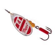Блесна Mepps AGLIA White/Red, 4, вращающаяся, SILVER