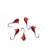 Мормышка вольф«ЯМАН»Капля с ушк, р.3,вес 0,50,цв.черн/кр
