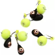 Мормышка вольф. безнасадочная «ЯМАН» Капля с отв. с медной коронкой, d-3 мм, вес 0,5 г, жёлт