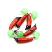 Мормышка вольф.безнасадочная «ЯМАН»Ручейник№3,d-1.5мм,L-8,5мм,вес0,60гр,кош.глаз сверл,,цв.крас