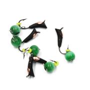 Мормышка вольф.безнасадочная «ЯМАН»Уралка с отв.с корон.из никеля,d-3мм,вес 0,8г,кош.глаз,цв.зел