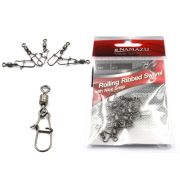 Вертлюг с застежкой Namazu ROLLING RIBBED SWIVEL WITH NICE SNAP, цв. BN, р.5, test-35кг, катаный