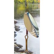Блесна Таракан большой белый металл тр Mustad №02