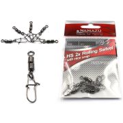 Вертлюг двойной с застежкой Namazu HS 2X ROLLING SWIVELS WITH NICE SNAP, цв. BN, р. 4, test-23 кг (у
