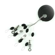 Стопор Namazu с вертлюгом ROLLING SWIVEL PEARL BEADS AND OLIVE RUBBER STOPPER,р.M (уп4шт), N-FT-RSOM