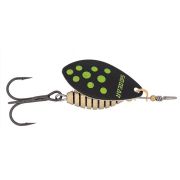Блесна SibBear Meteoro №2, вращающаяся, L: 55 мм, W 9,5 г, C. Black with Shartreuse Dots