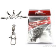 Вертлюг с застежкой Namazu ROLLING RIBBED SWIVEL WITH NICE SNAP, цв. BN, р. 6, test-27 кг, катаный
