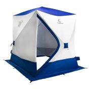 Палатка СЛЕДОПЫТ Long зимняя куб 2,15*1,8м,S по полу 3,8 кв.м.,3 слоя, цв. синий/белый
