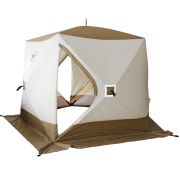 Палатка СЛЕДОПЫТ «Premium» зимняя 5 стен(2,8*2,9м),h-2,05м, S по полу 5,6кв.м.,3сл., цв. белый/оливк
