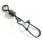 Вертлюг с застежкой Namazu Pro ROLLING RIBBED SWIVEL WITH NICE SNAP, цв. Carbon, р. 7, test-23 кг