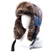 Шапка-ушанка СЛЕДОПЫТ-АРКТИКА плащевка мембр,шиншилла, цв. серый/серо-голубой,р-р XL