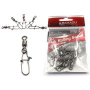 Вертлюг с застежкой Namazu ROLLING RIBBED SWIVEL WITH NICE SNAP, цв. BN, р.4, test-43кг
