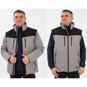 Куртка-жилет «Кальжир» мужская демисезонная (серо-бежевый/черный) (56/182-188)