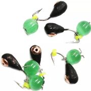 Мормышка вольф. безнасадочная «ЯМАН» Капля с отв. с медной коронкой, d-3 мм, вес 0,5 г, кошач